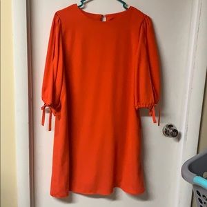 Orange shift dress